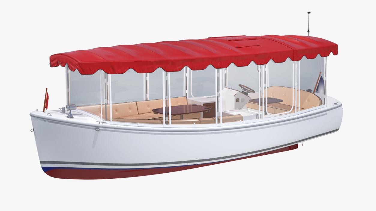 3D Pleasure Boat with Canvas Enclosures