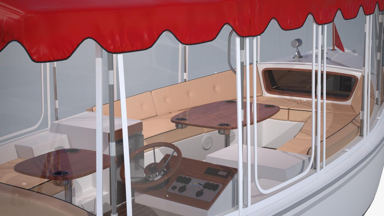 3D Pleasure Boat with Canvas Enclosures