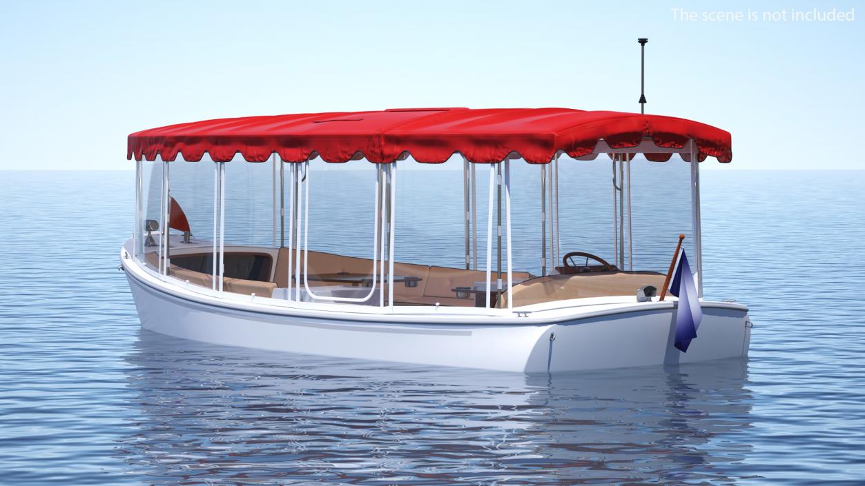 3D Pleasure Boat with Canvas Enclosures