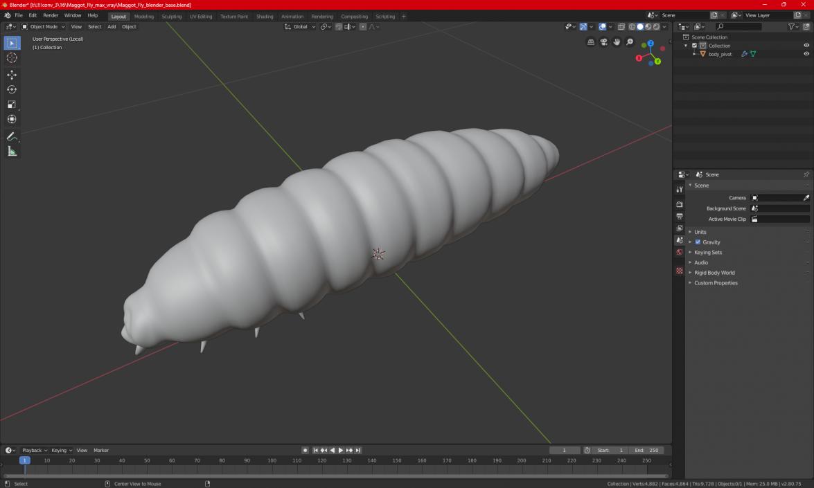 3D model Maggot Fly