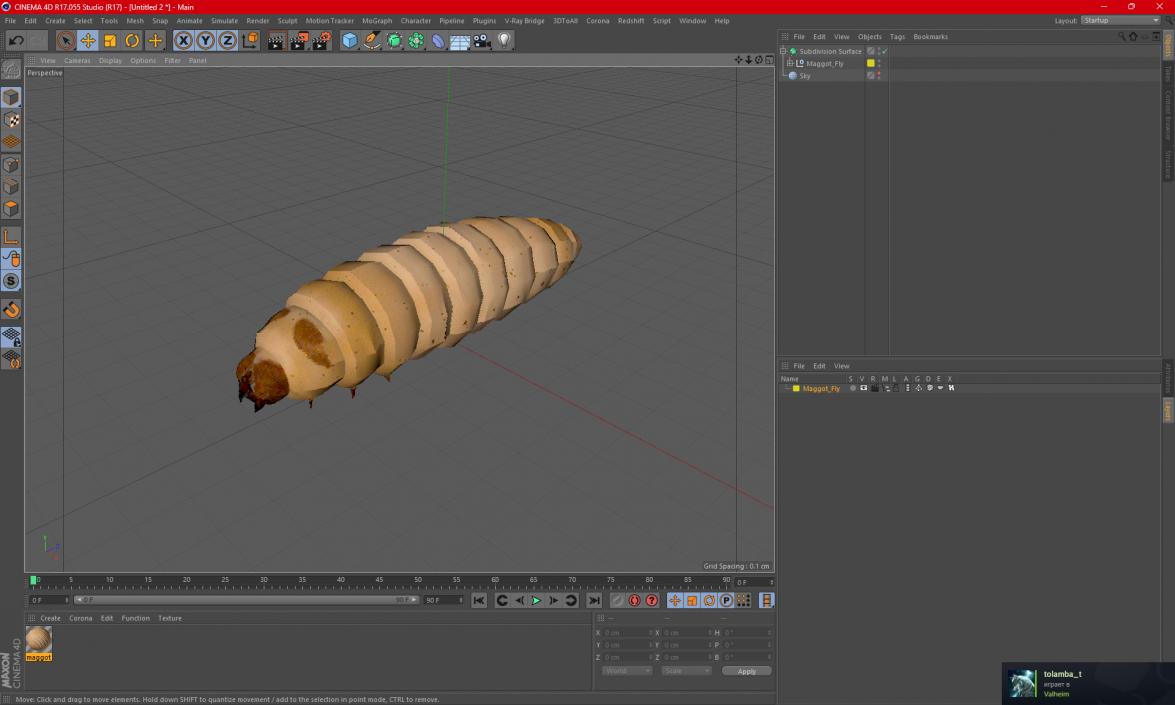 3D model Maggot Fly