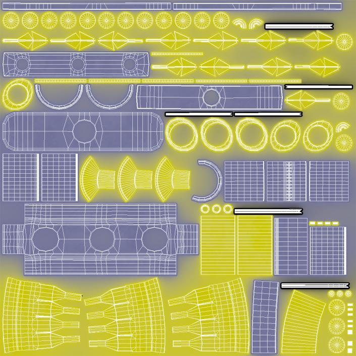 Multi Injector 3 Needles Straight Yellow 2 3D