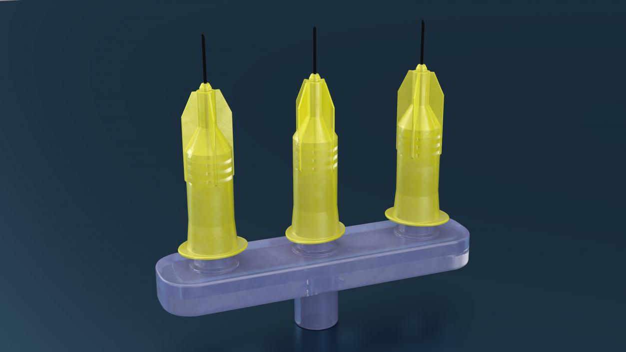 Multi Injector 3 Needles Straight Yellow 2 3D