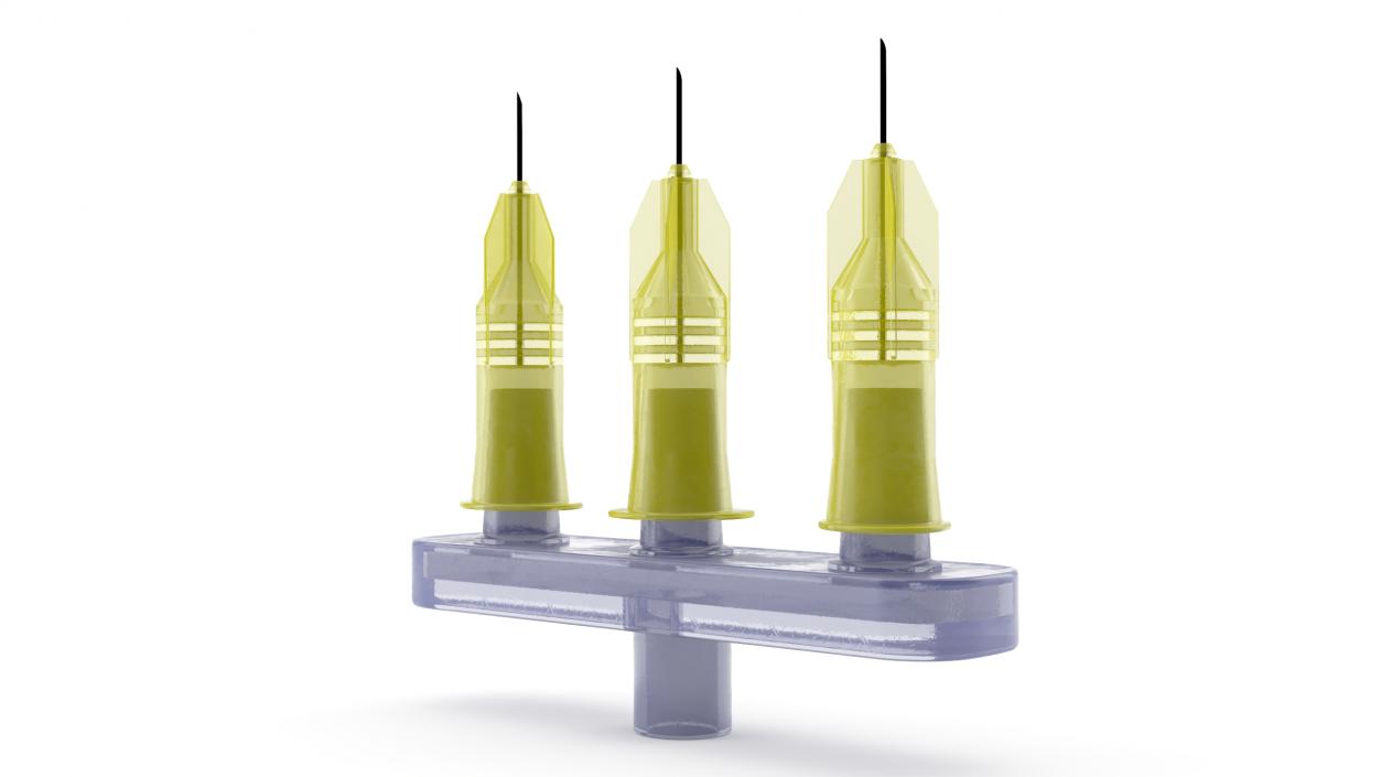 Multi Injector 3 Needles Straight Yellow 2 3D