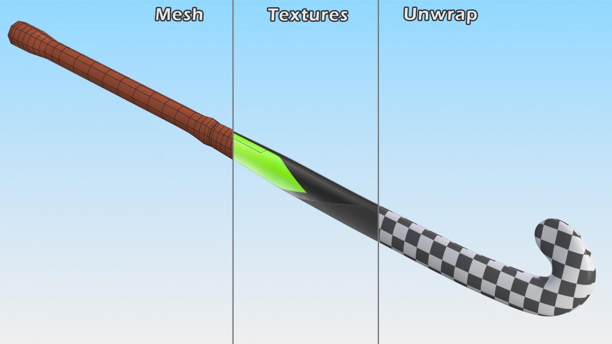 Field Hockey Stick Green 3D model