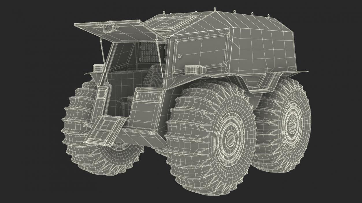 3D model Dirt Off Road Sherp ATV Rigged