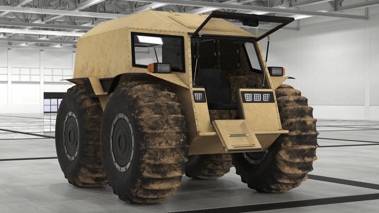 3D model Dirt Off Road Sherp ATV Rigged