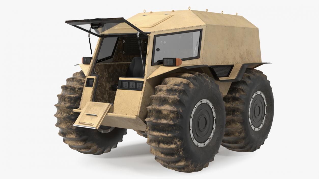 3D model Dirt Off Road Sherp ATV Rigged