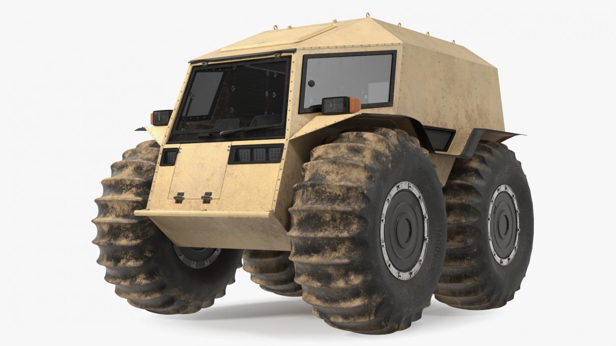 3D model Dirt Off Road Sherp ATV Rigged