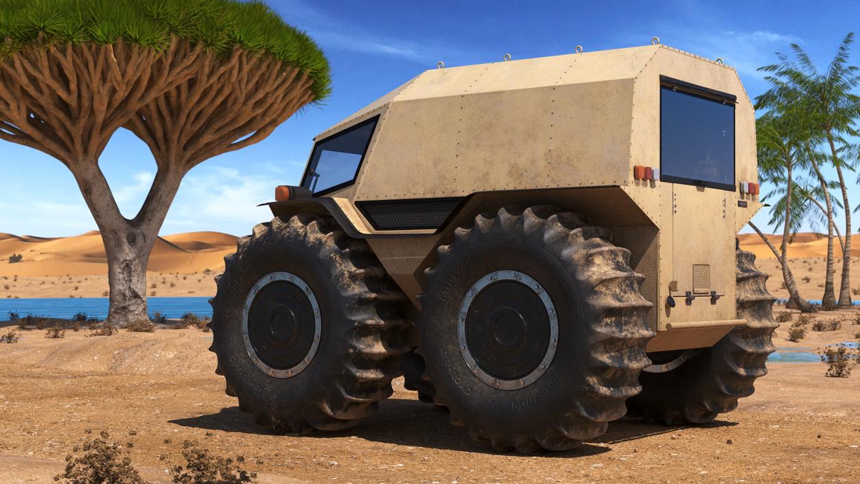 3D model Dirt Off Road Sherp ATV Rigged