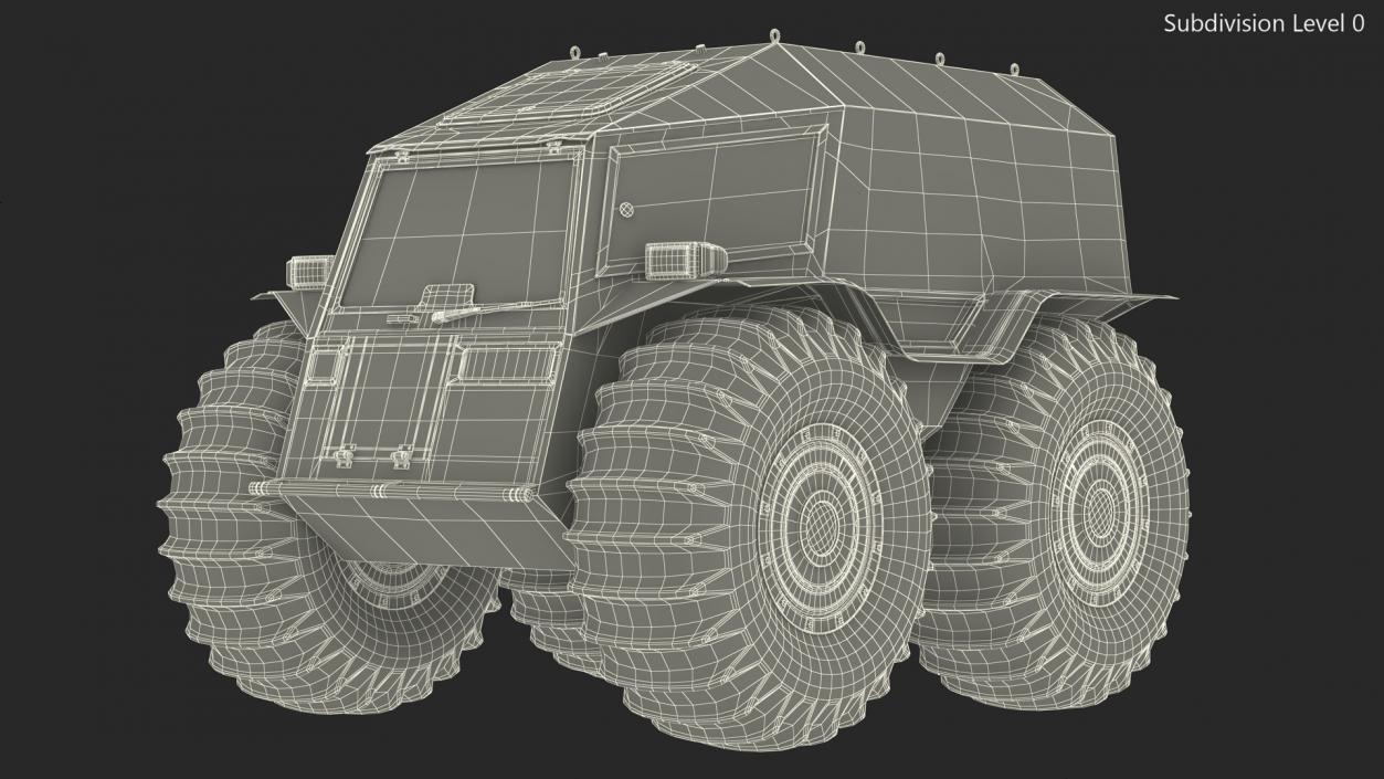 3D model Dirt Off Road Sherp ATV Rigged