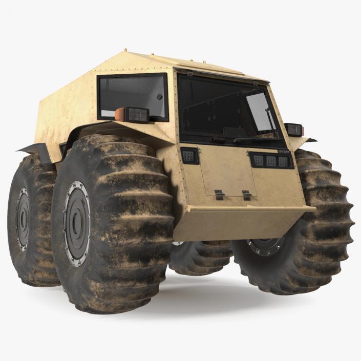 3D model Dirt Off Road Sherp ATV Rigged