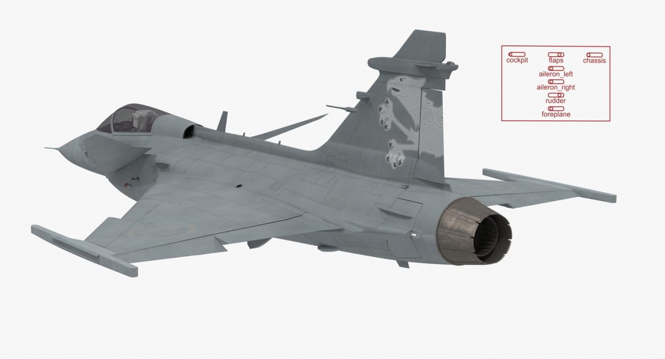 3D model Saab JAS 39 Gripen Rigged