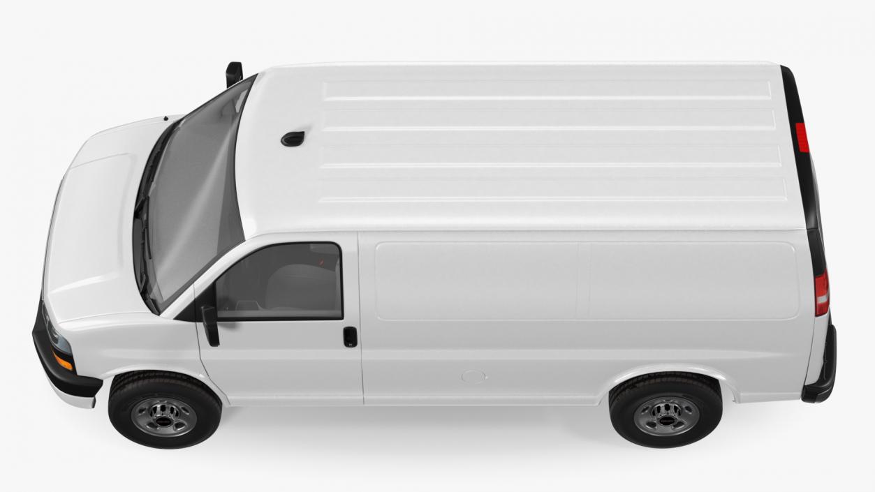 GMC Savana Van White Rigged 3D