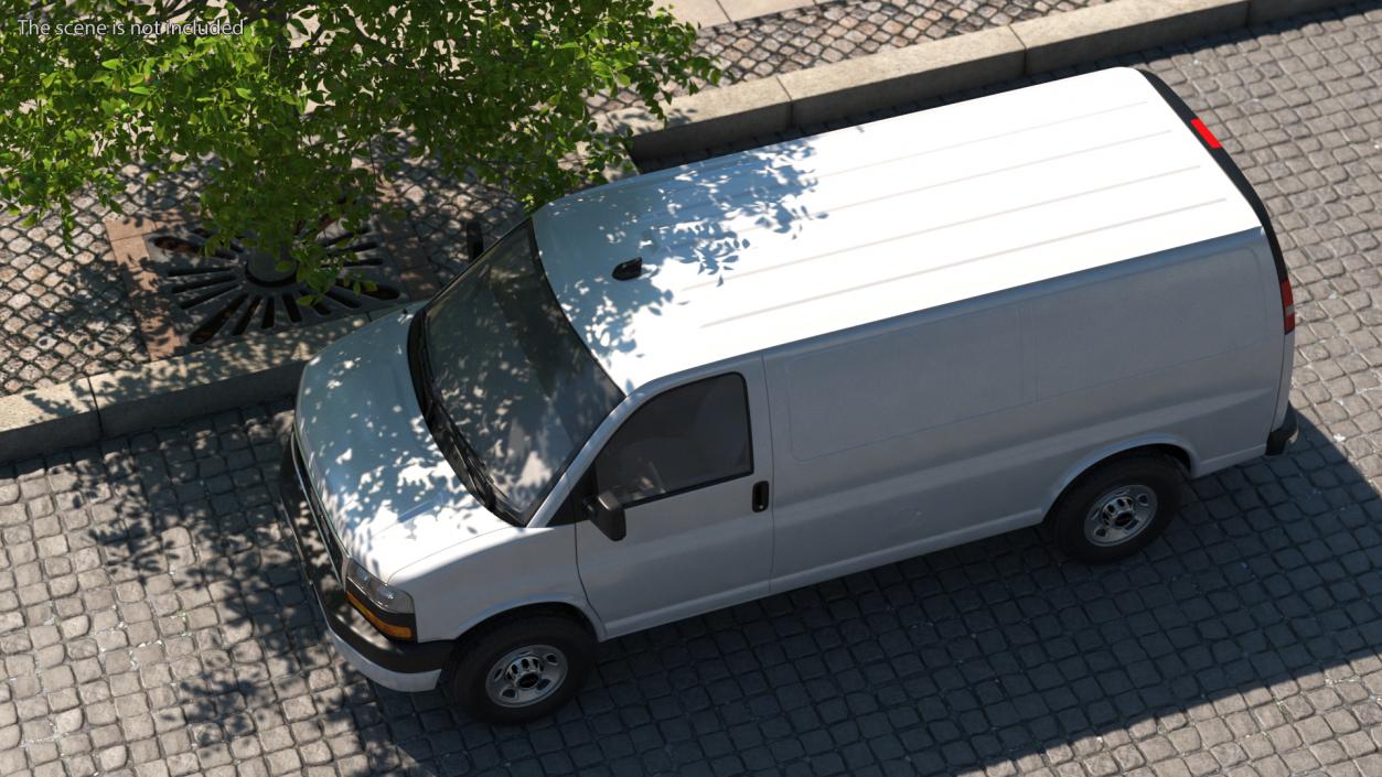 GMC Savana Van White Rigged 3D