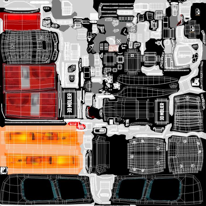 GMC Savana Van White Rigged 3D