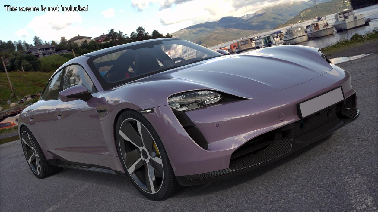 3D Electric Sports Car Sedan Lilac