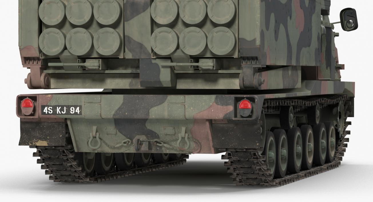 US Multiple Rocket Launcher M270 MLRS Camo Rigged 3D model