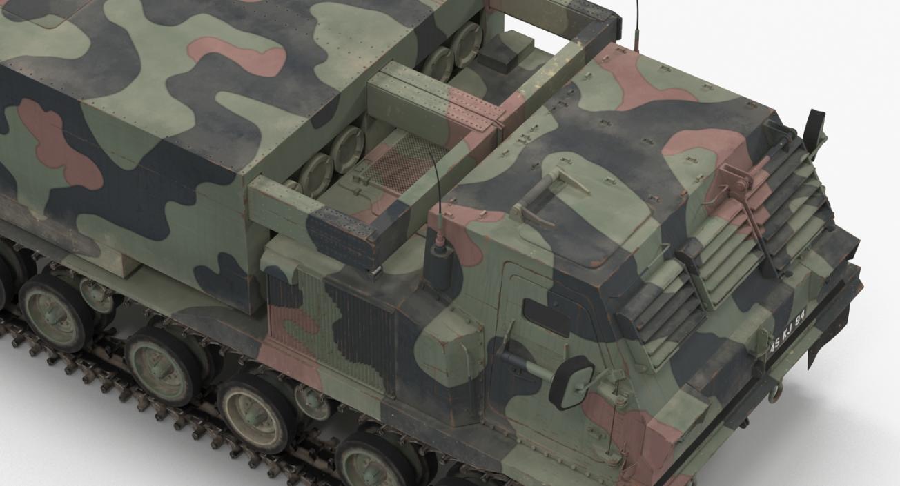 US Multiple Rocket Launcher M270 MLRS Camo Rigged 3D model