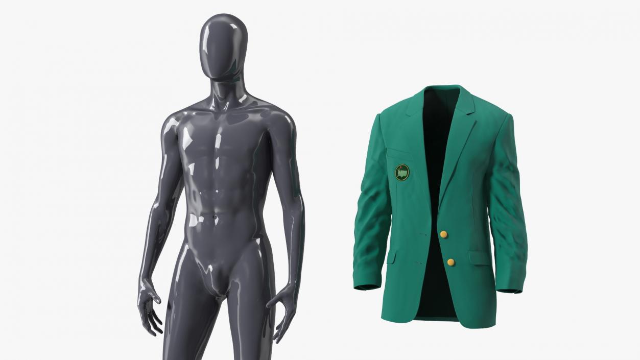 3D Golf Masters Green Jacket on Mannequin model