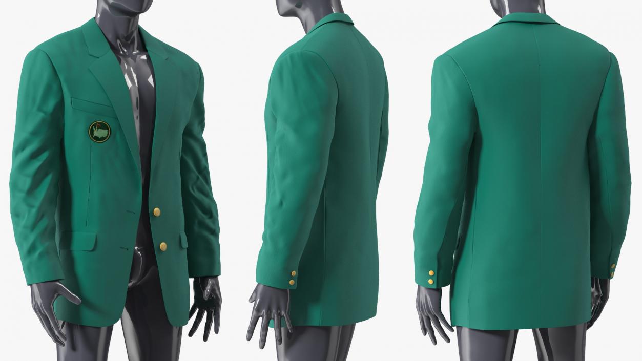 3D Golf Masters Green Jacket on Mannequin model