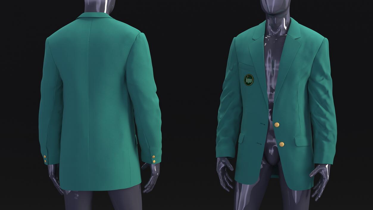 3D Golf Masters Green Jacket on Mannequin model