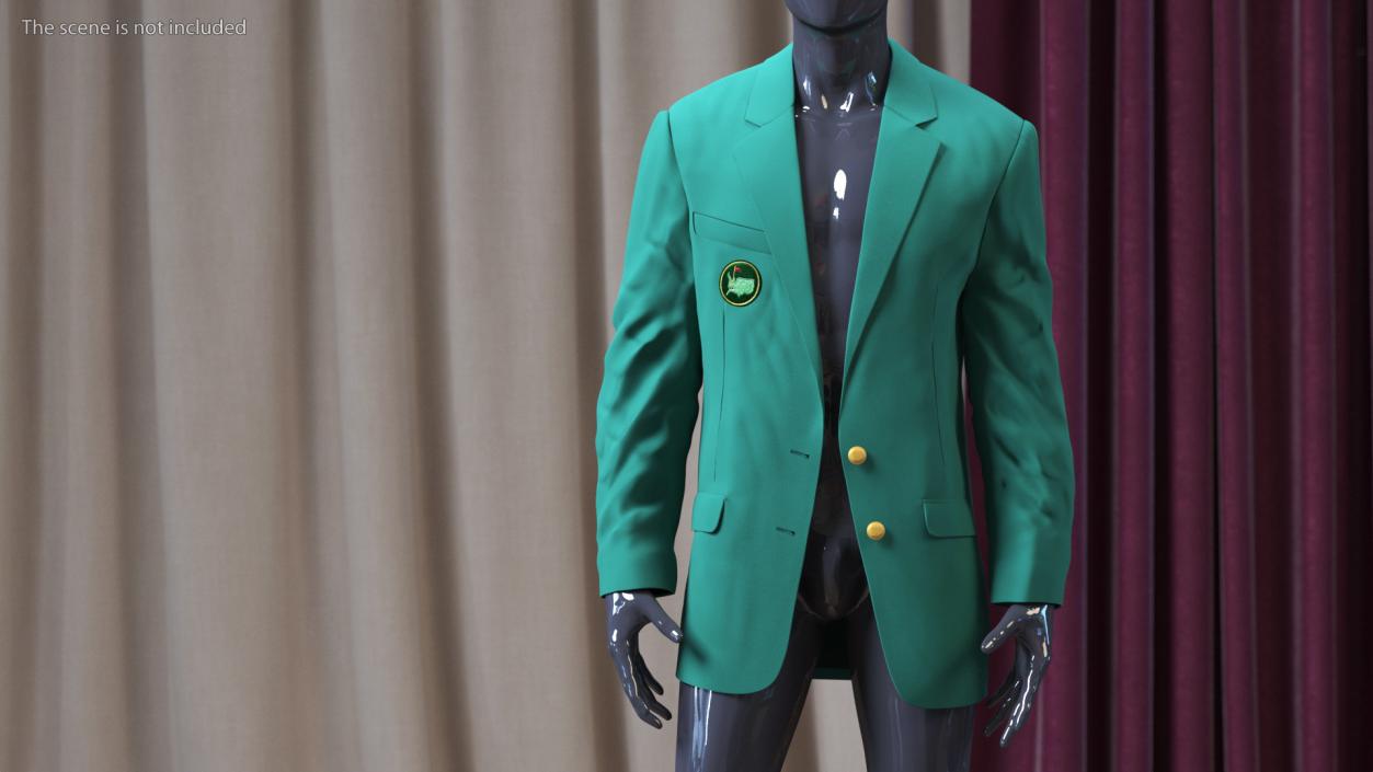 3D Golf Masters Green Jacket on Mannequin model