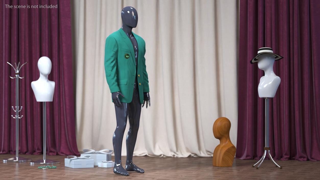 3D Golf Masters Green Jacket on Mannequin model