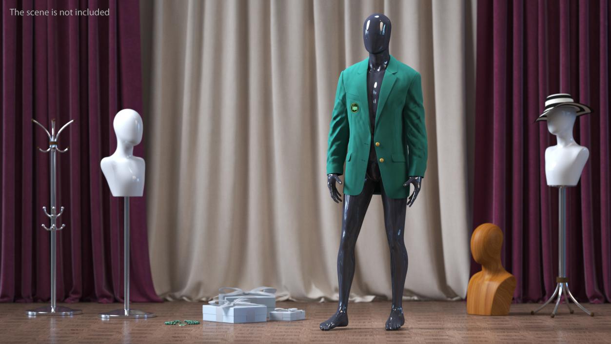 3D Golf Masters Green Jacket on Mannequin model