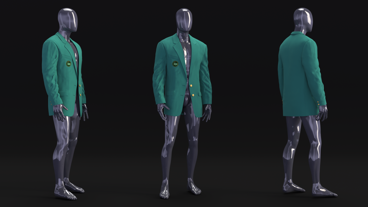 3D Golf Masters Green Jacket on Mannequin model