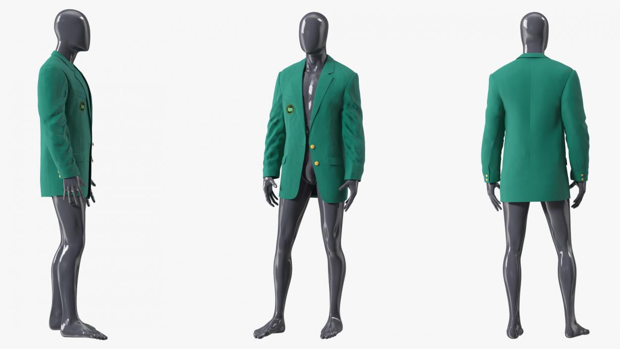 3D Golf Masters Green Jacket on Mannequin model