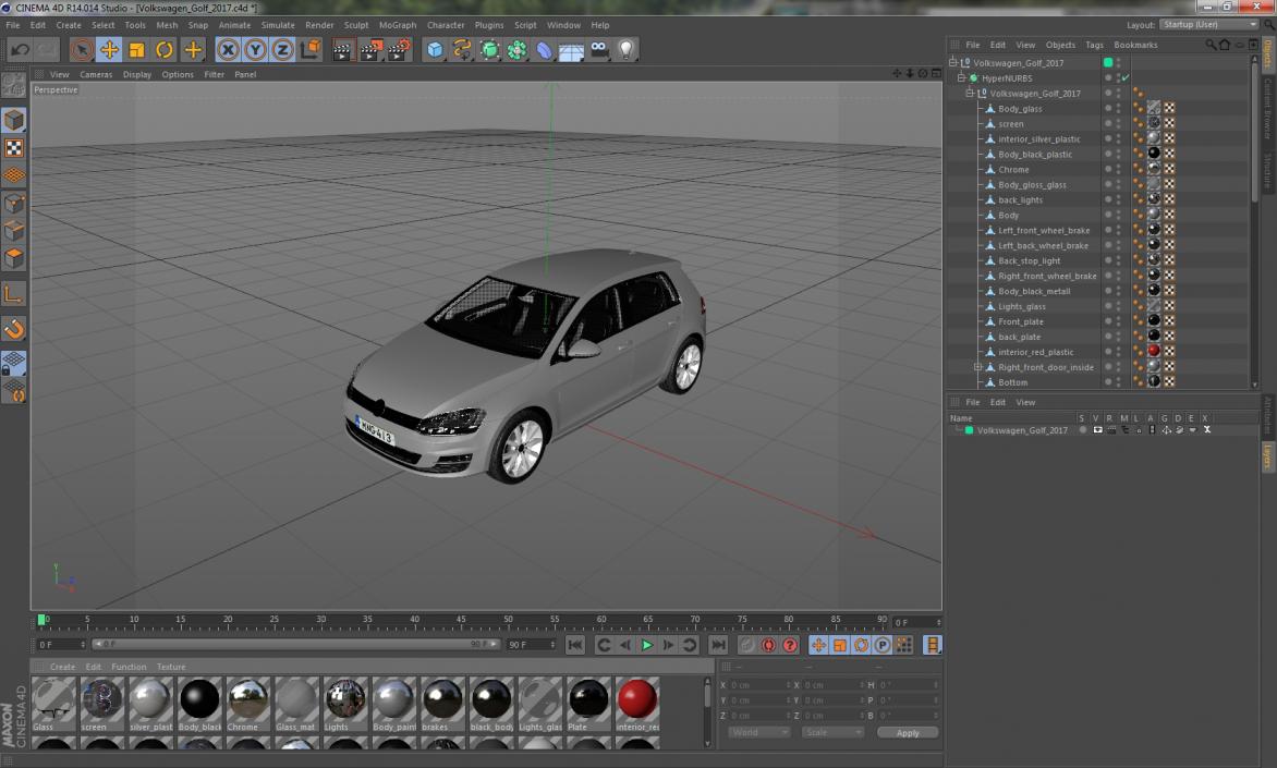 3D model Volkswagen Golf 2017