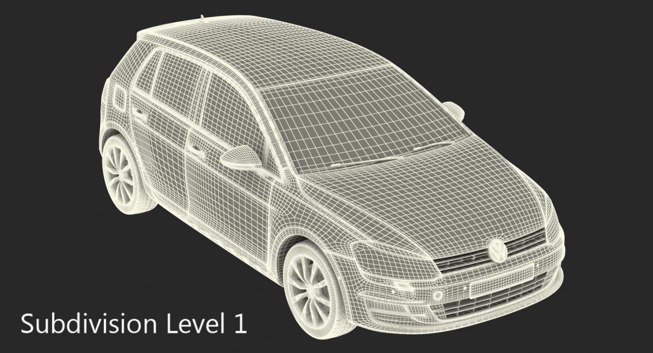 3D model Volkswagen Golf 2017