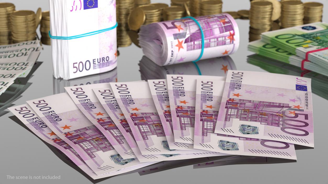 3D Paper Euro Banknotes Collection