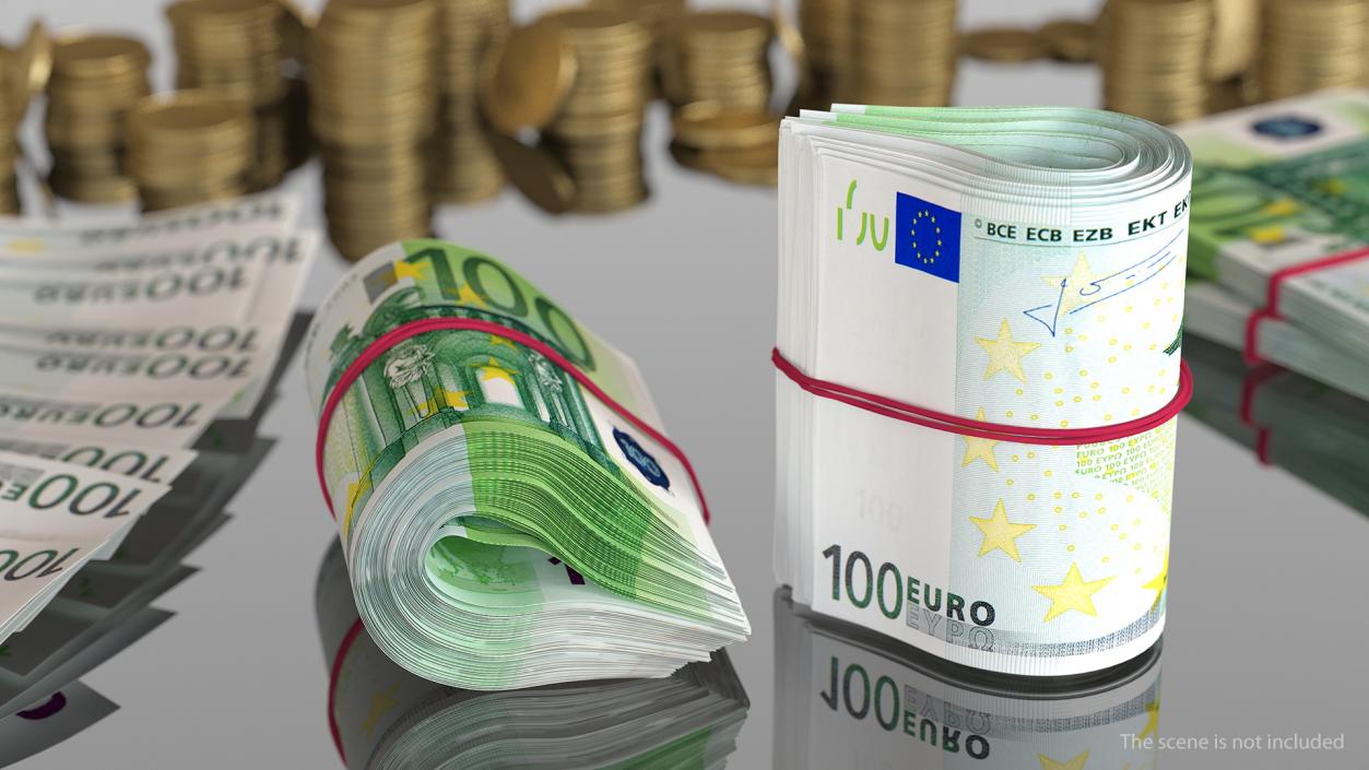 3D Paper Euro Banknotes Collection