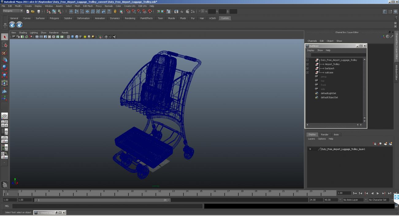 3D Duty Free Airport Luggage Trolley model