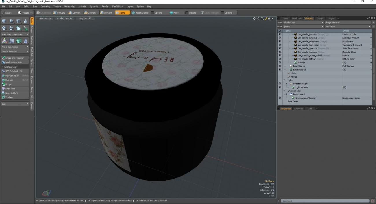 Jar Candle ReStory Fire Burns 3D model