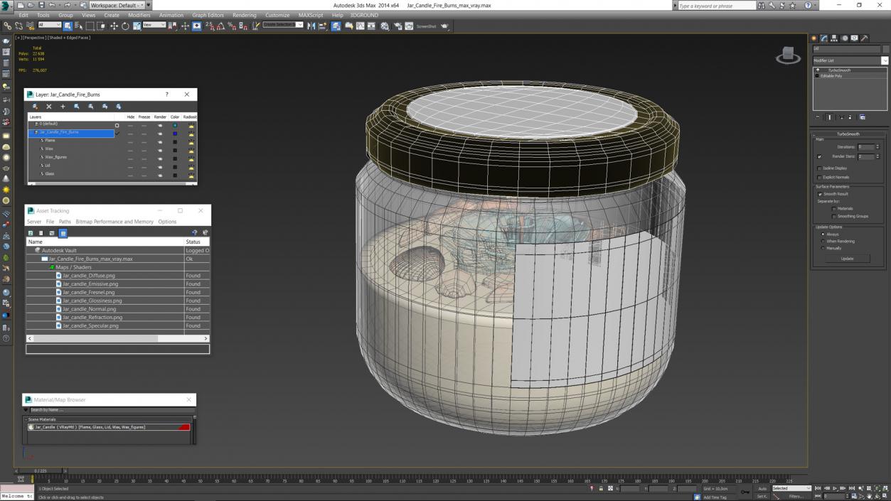 Jar Candle ReStory Fire Burns 3D model