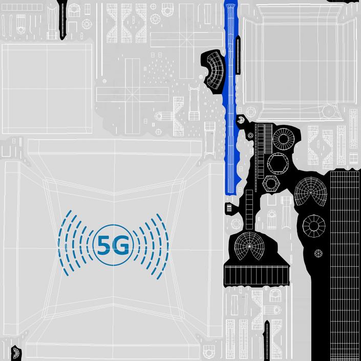 Micro Cell 5G Mobile Network Antenna on Post 3D model