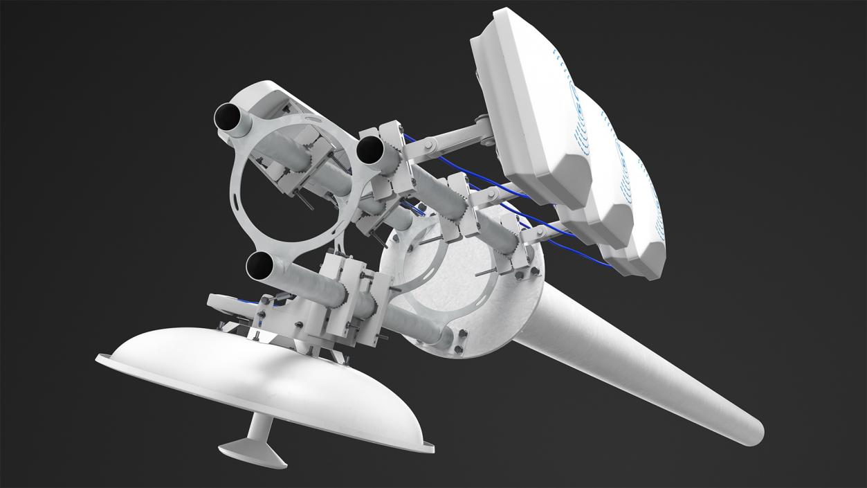 Micro Cell 5G Mobile Network Antenna on Post 3D model