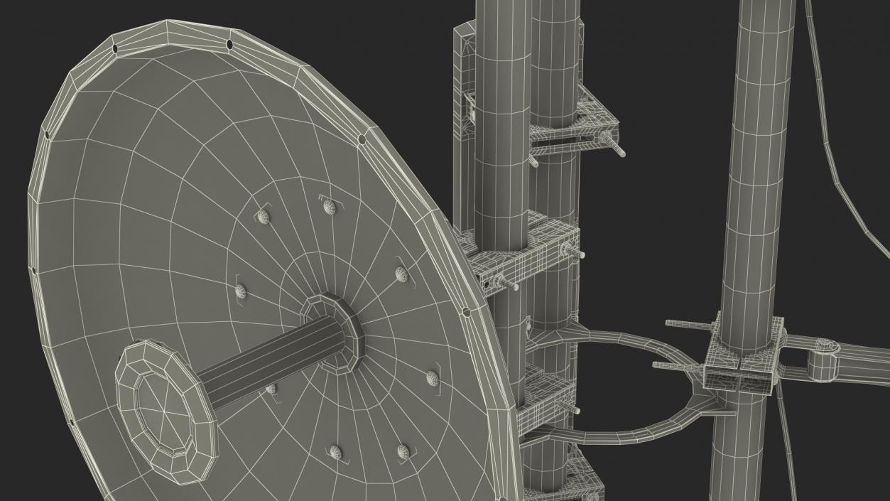 Micro Cell 5G Mobile Network Antenna on Post 3D model