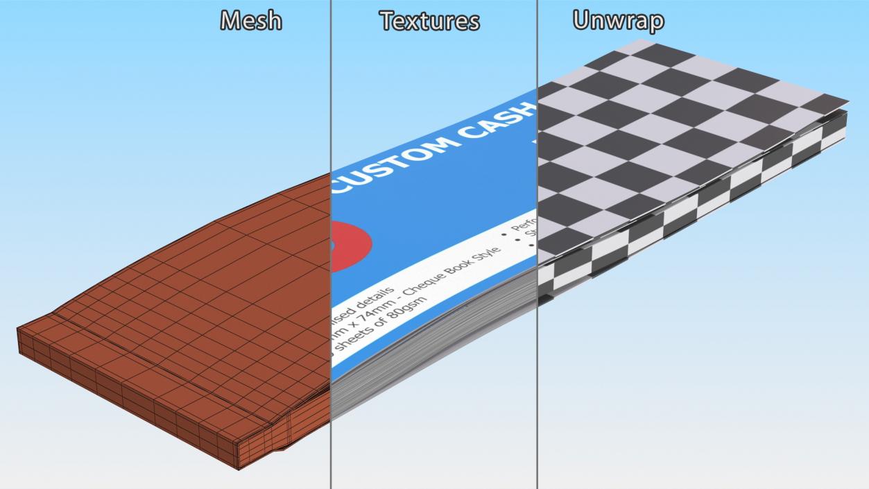 3D Bank Cheques Collection model