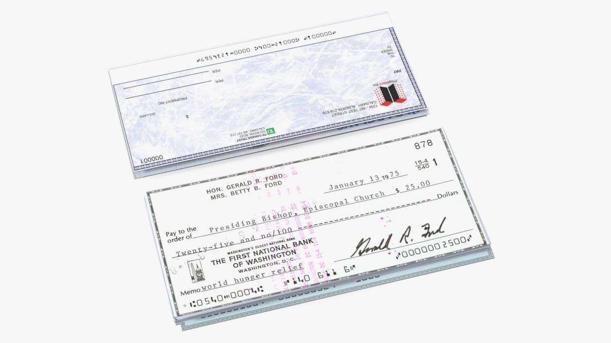 3D Bank Cheques Collection model