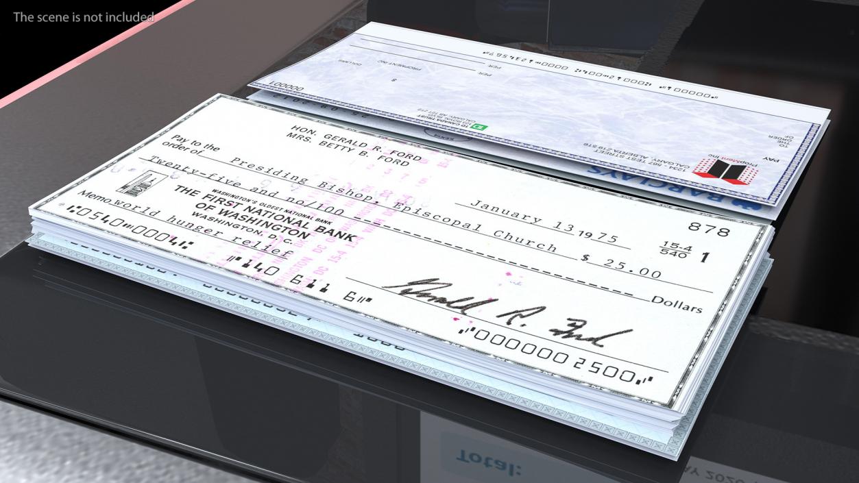 3D Bank Cheques Collection model