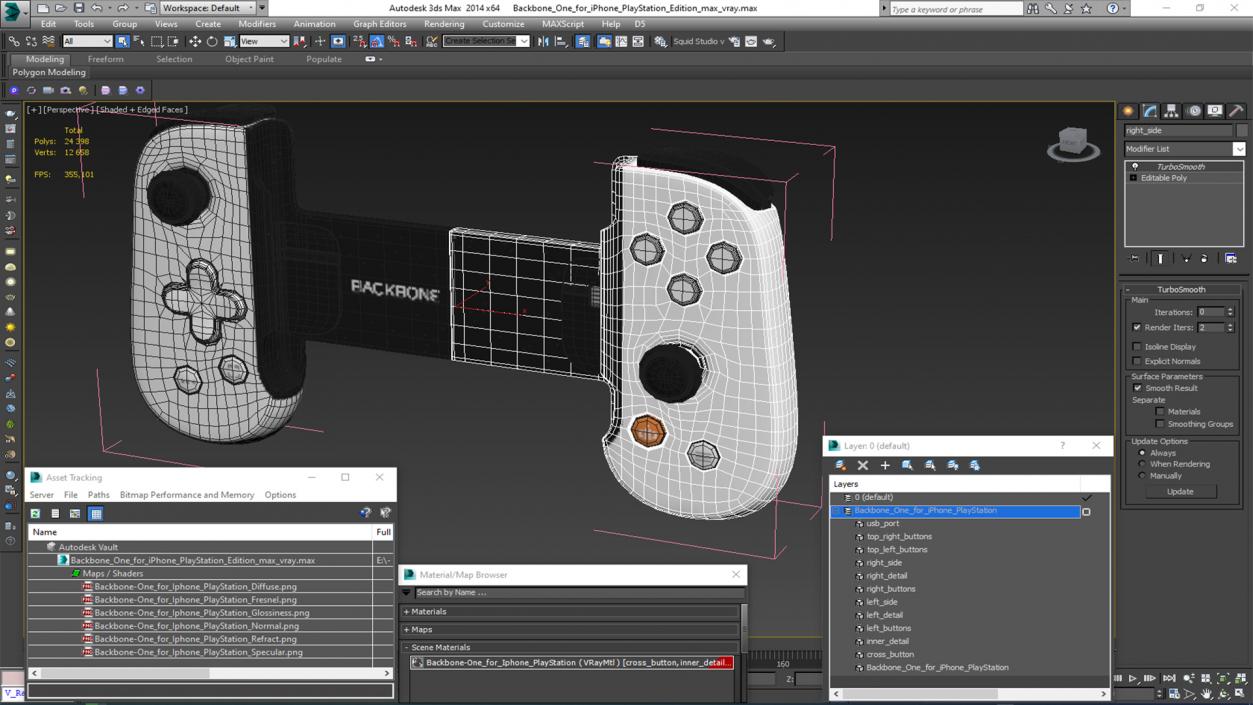 3D Backbone One for iPhone PlayStation Edition model