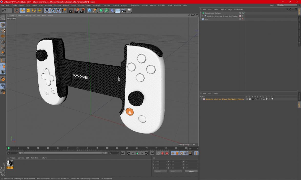 3D Backbone One for iPhone PlayStation Edition model