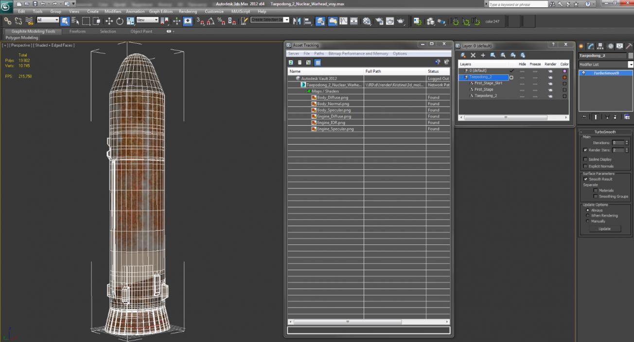 Taepodong 2 Nuclear Warhead 3D