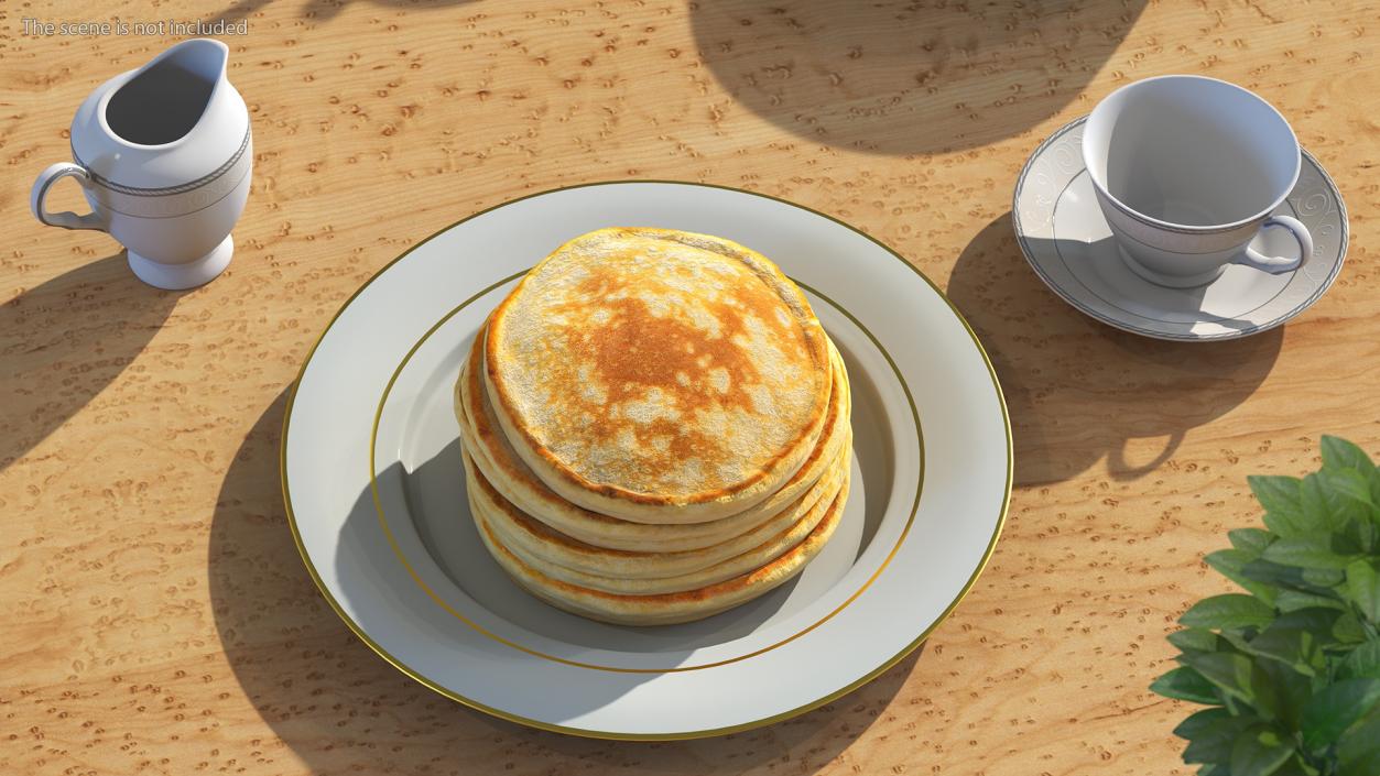 3D Pancakes with Ingredients Preparing Collection