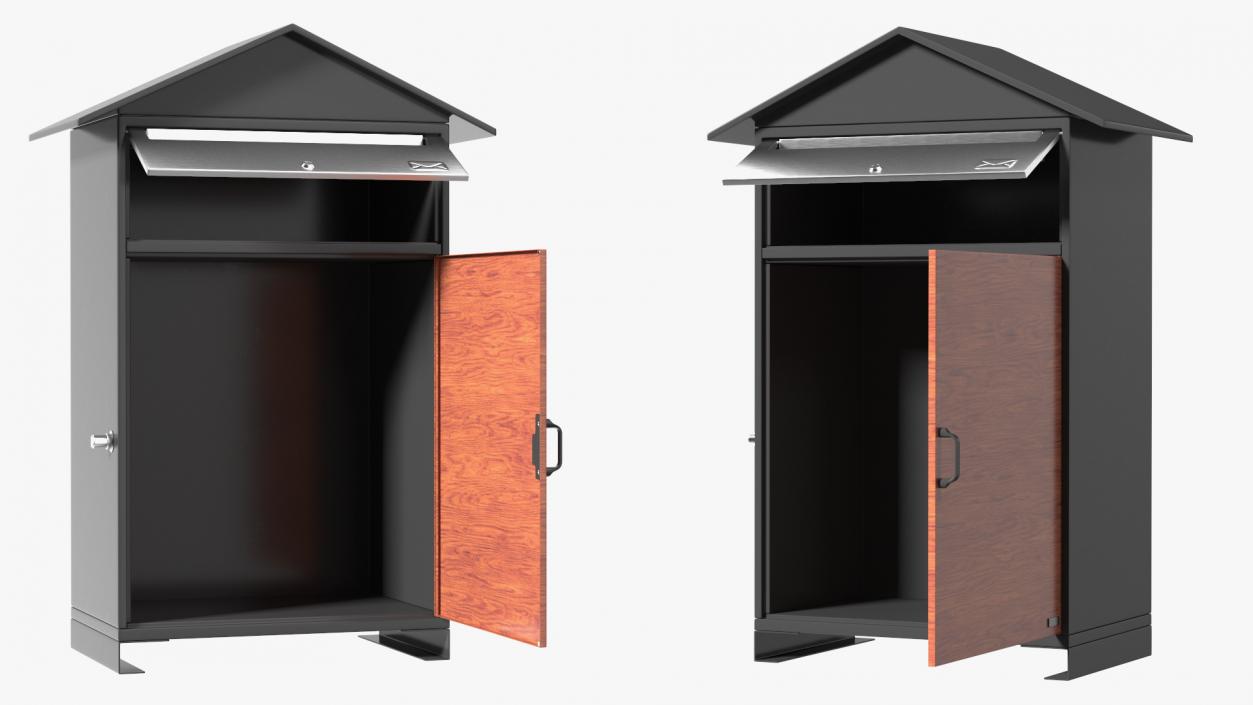 3D Parcel Drop Box Black