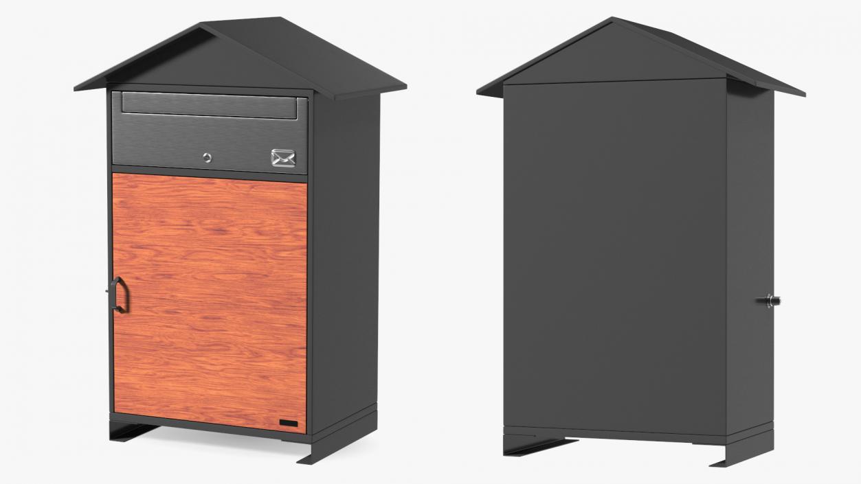 3D Parcel Drop Box Black